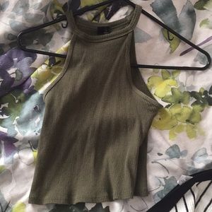 Olive green crop top